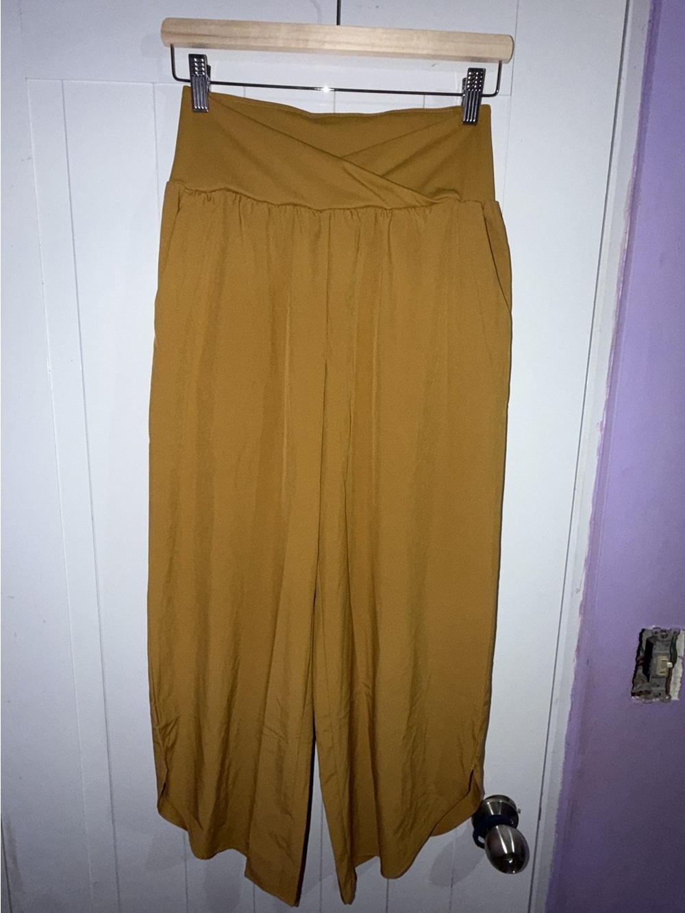 HALARA Mustard Wide-Leg High-Waist Palazzo Pants